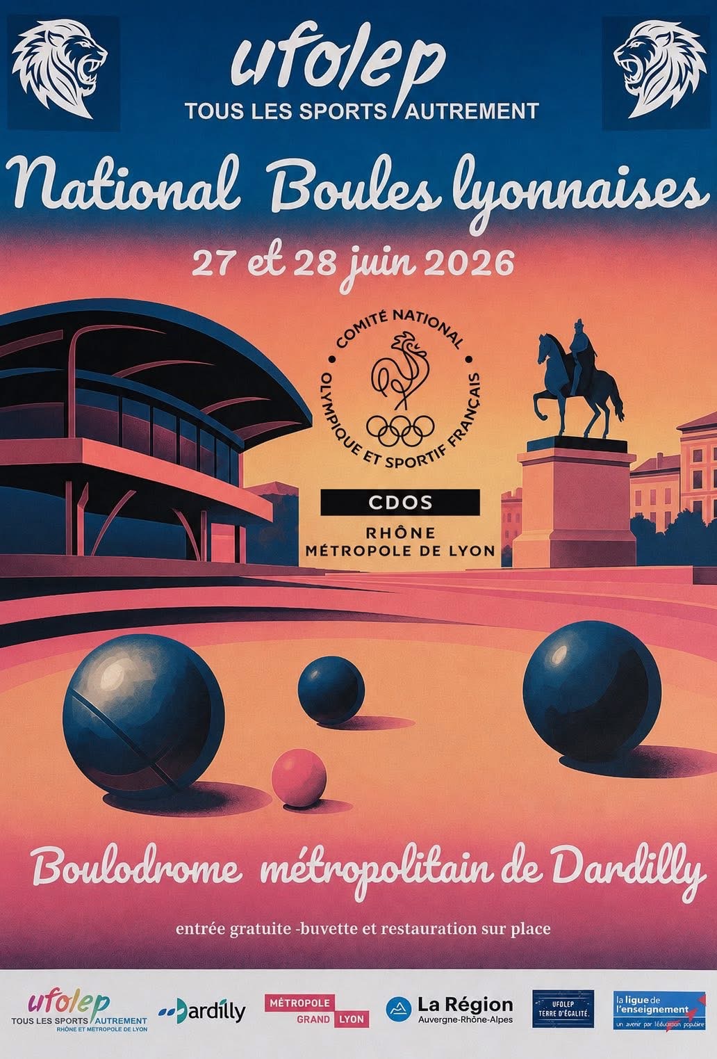 National Boules Lyonnaises UFOLEP 27 et 28 juin 2026 Dardilly